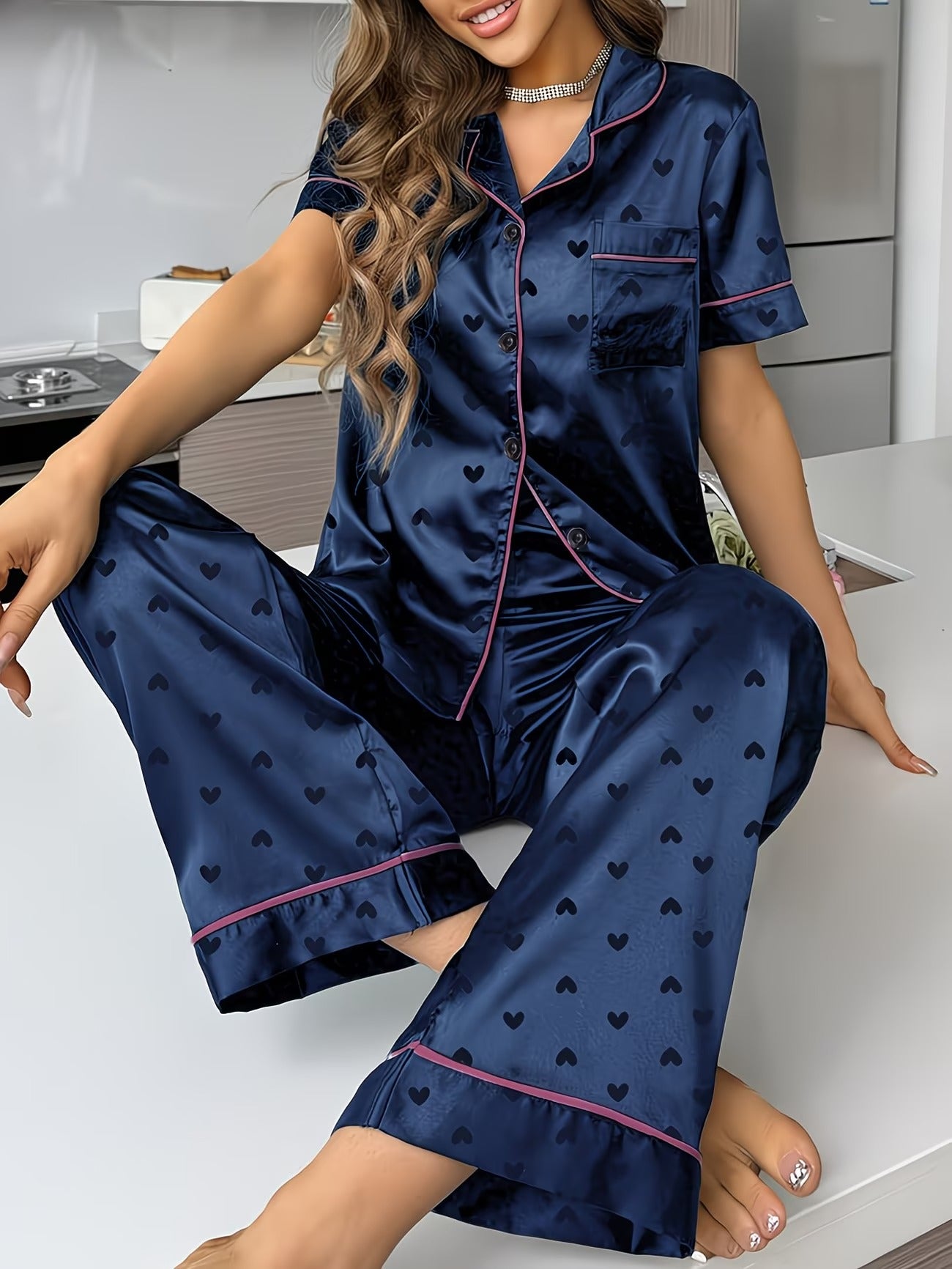 Women's Homewear Set Top with Pent - NS033