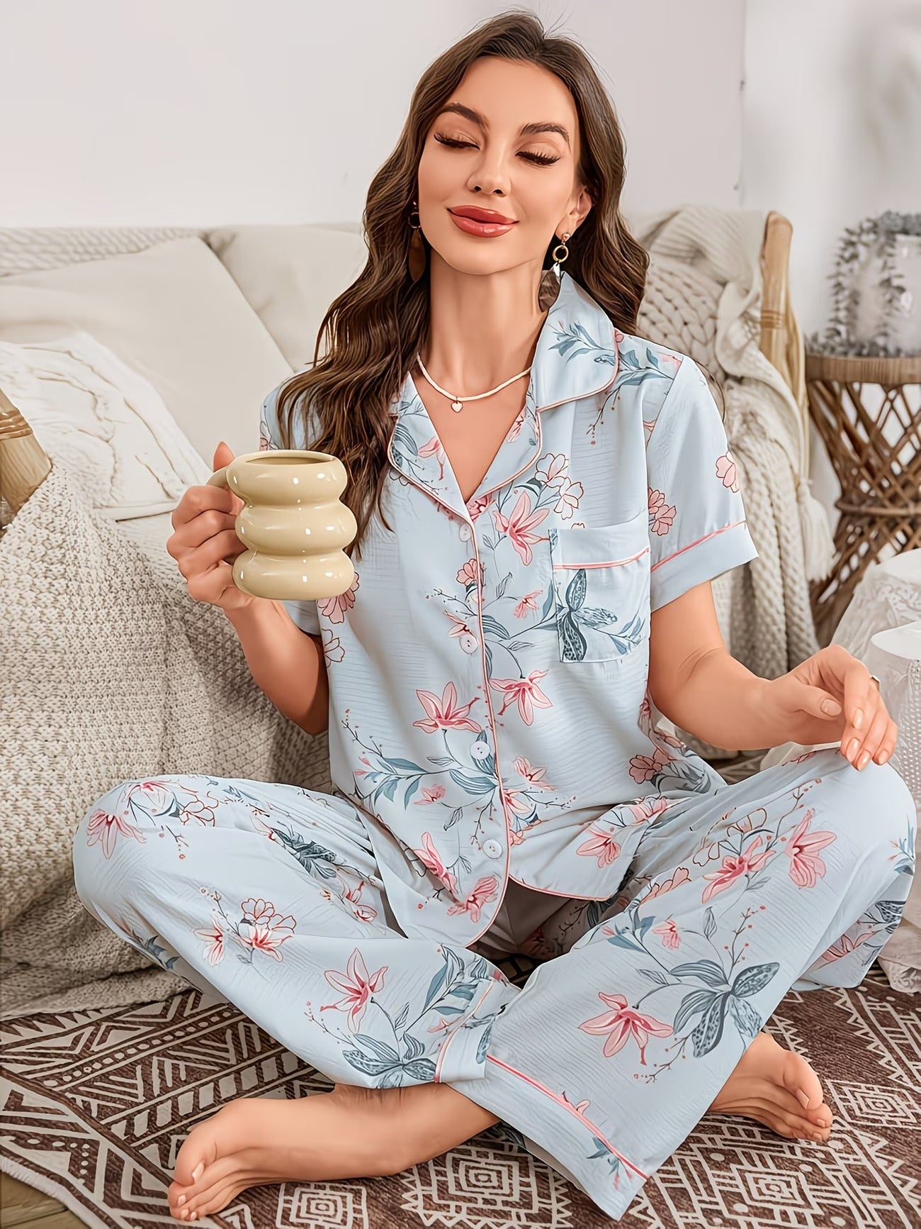 Women's Homewear Set Top with Pent - NS035