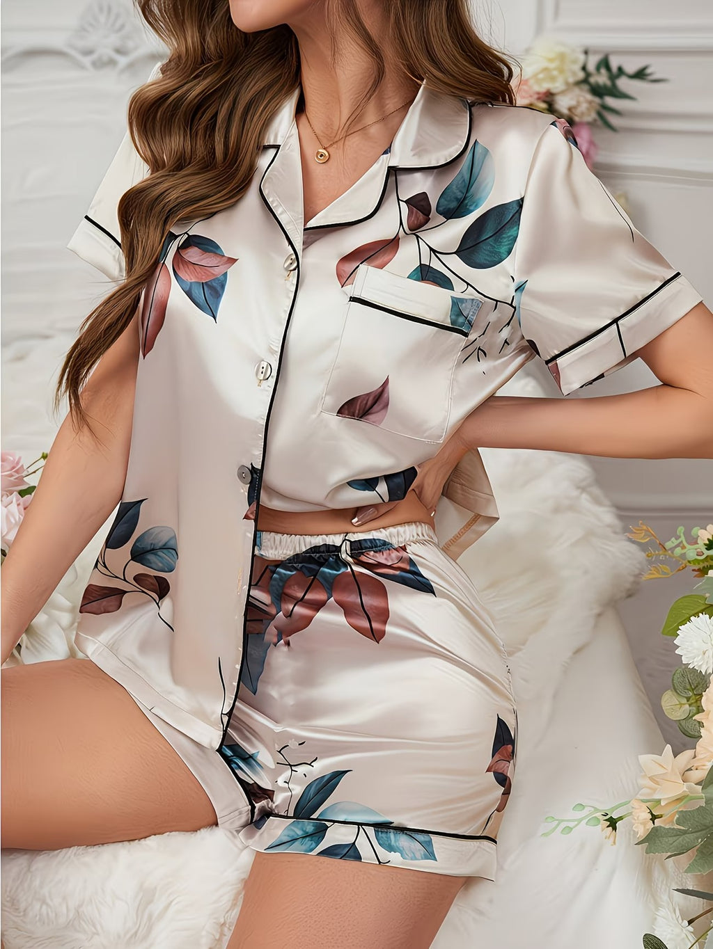 Women's Homewear Set Top with Shorts - NW31