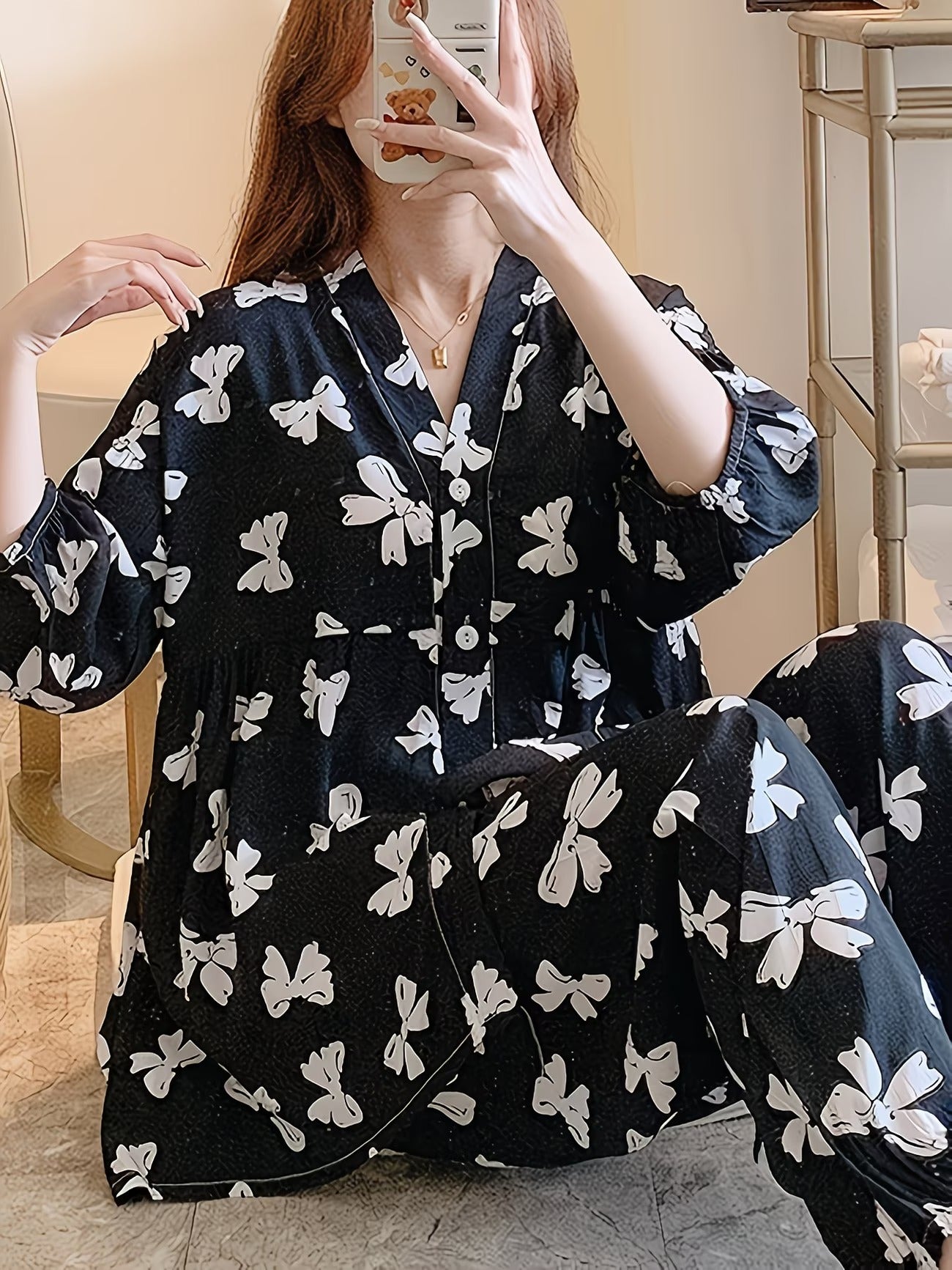 Women's Homewear Set Top with Pent - NS006