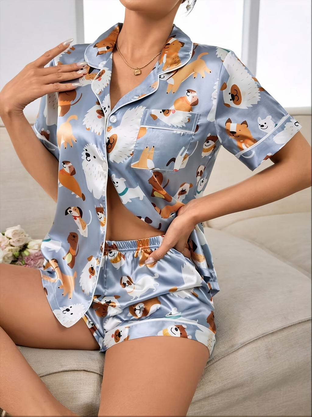 Women's Homewear Set Top with Shorts - NW34