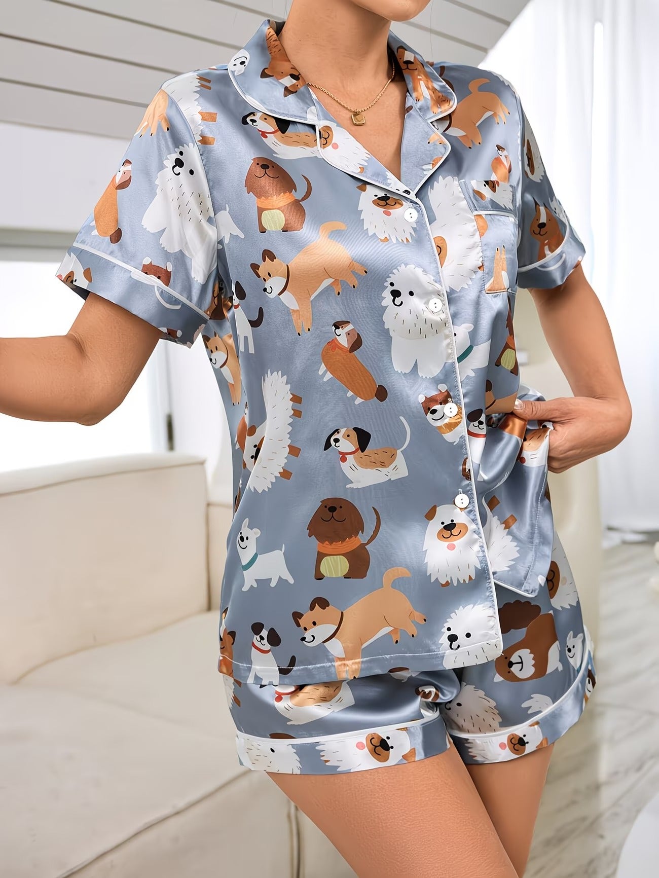 Women's Homewear Set Top with Shorts - NW08