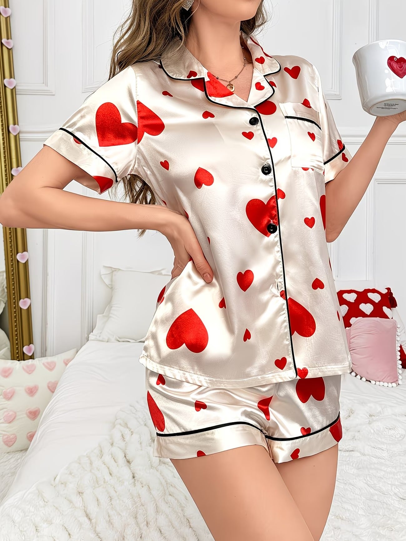 Women's Homewear Set Top with Shorts - NW03