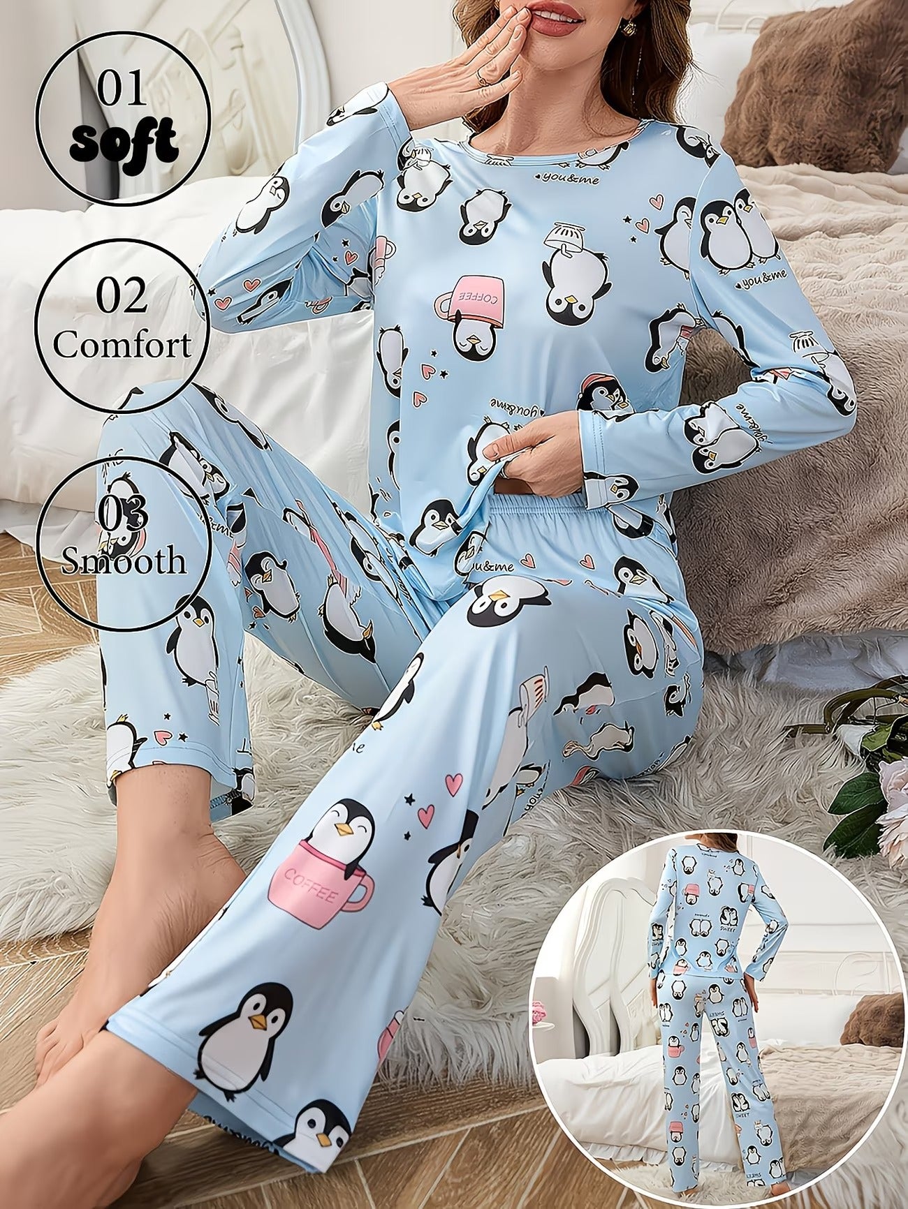 Women's Homewear Set Top with Pent - NS032