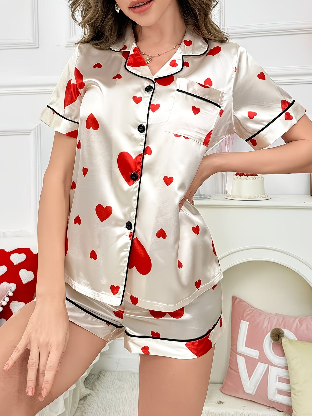 Women's Homewear Set Top with Shorts - NW03