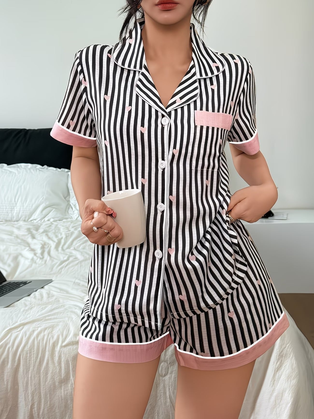 Women's Homewear Set Top with Shorts - NW36