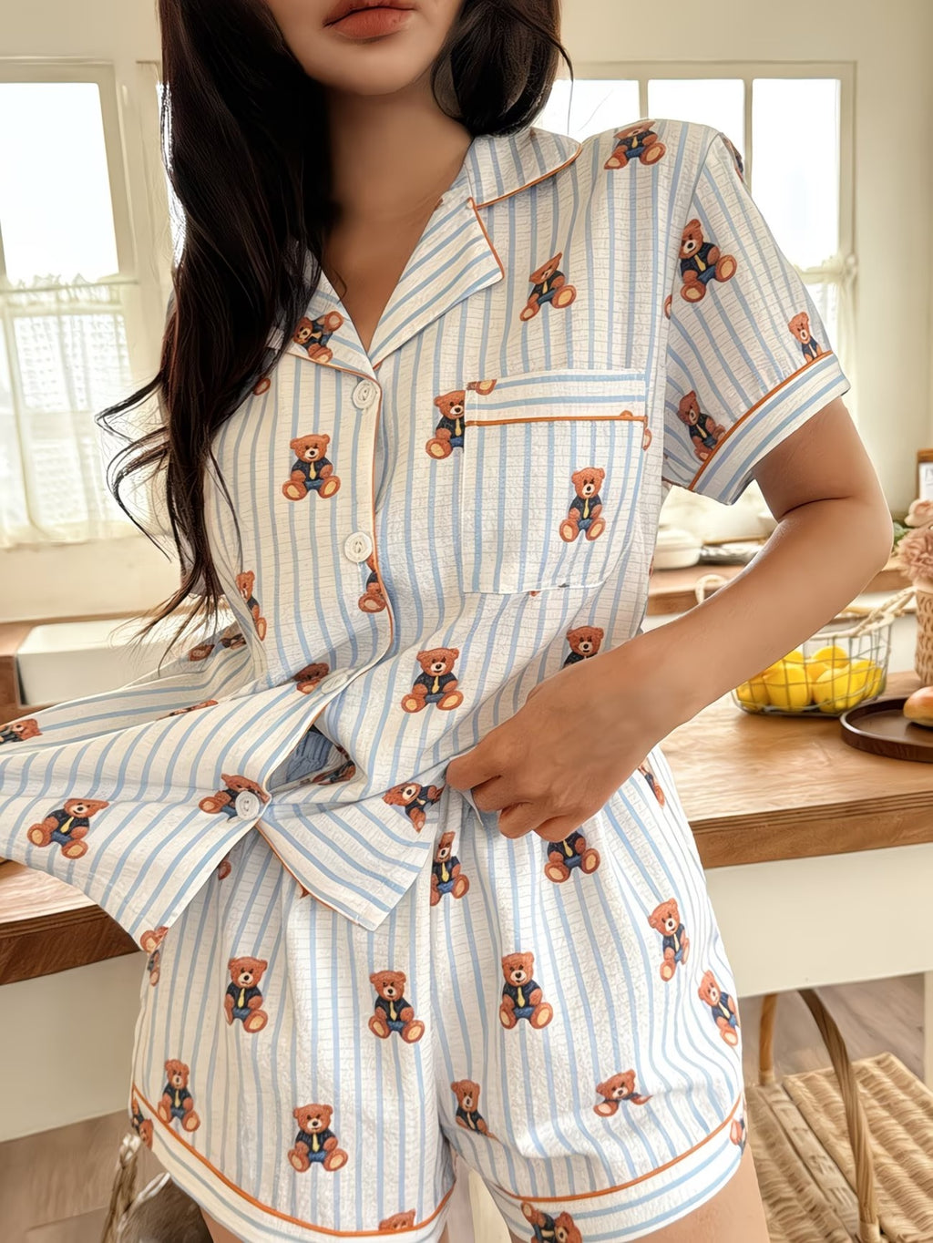 Women's Homewear Set Top with Shorts - NW38
