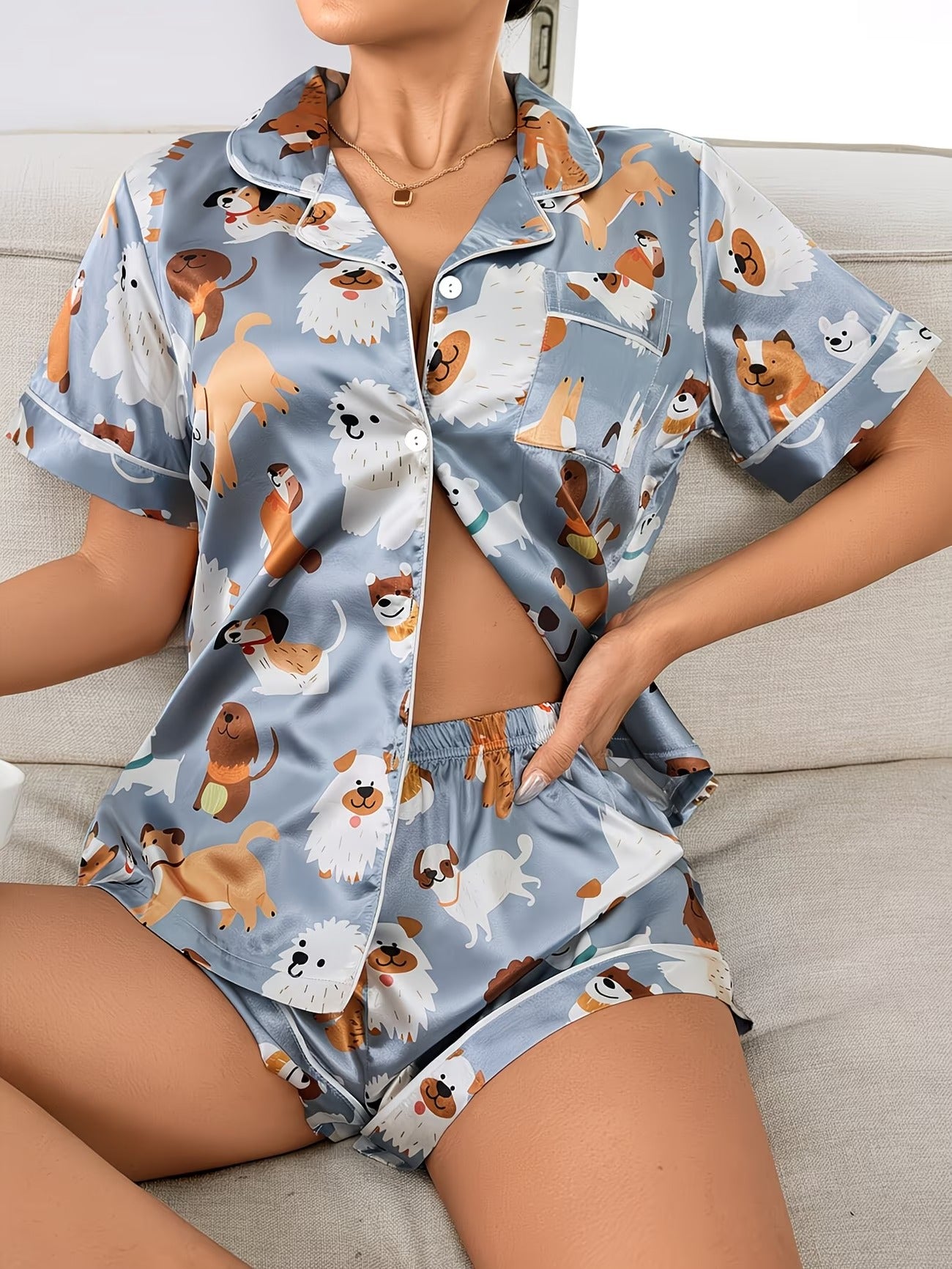 Women's Homewear Set Top with Shorts - NW08