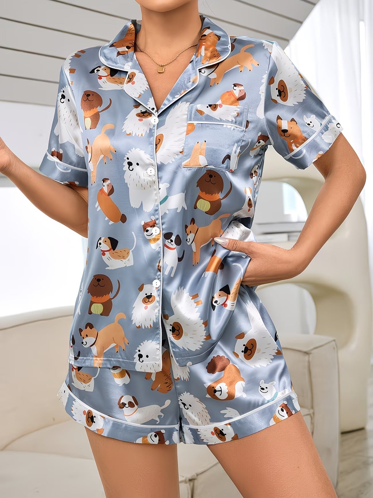 Women's Homewear Set Top with Shorts - NW08