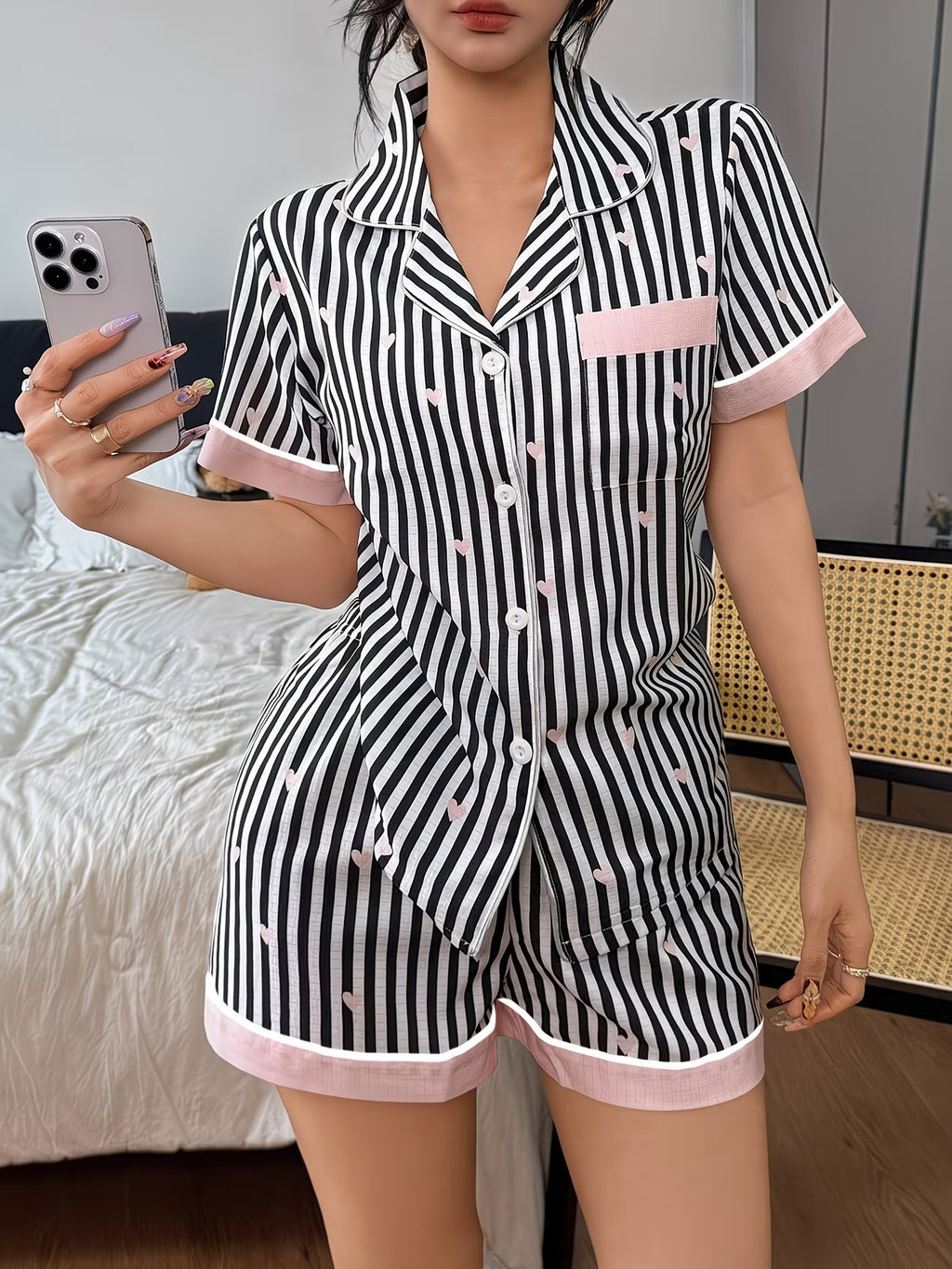 Women's Homewear Set Top with Shorts - NW36