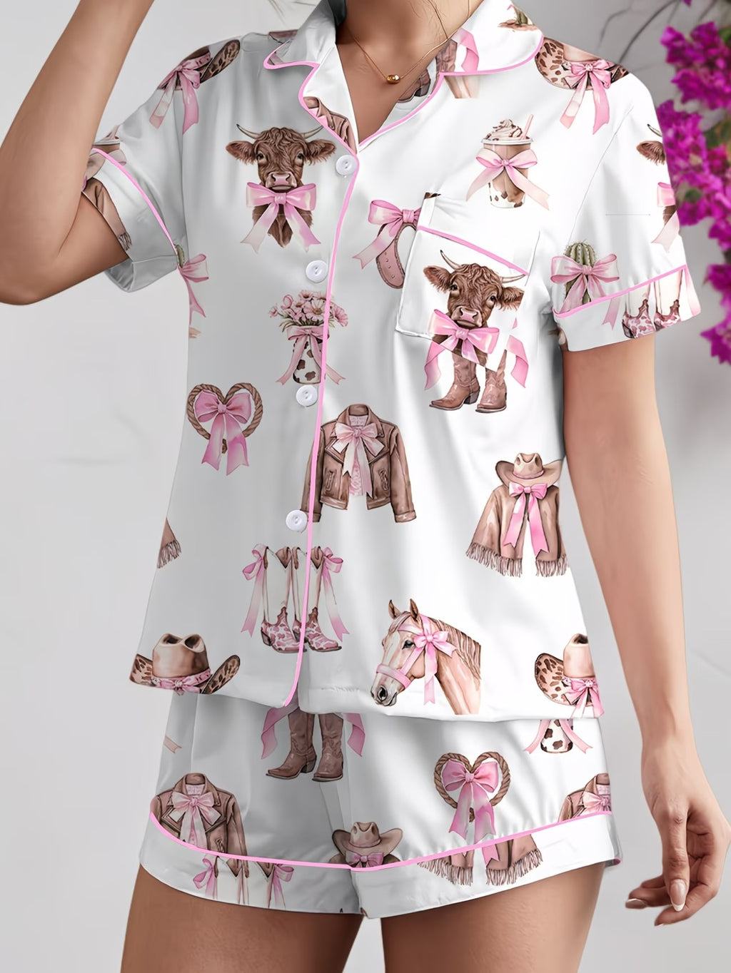 Women's Homewear Set Top with Shorts - NW30