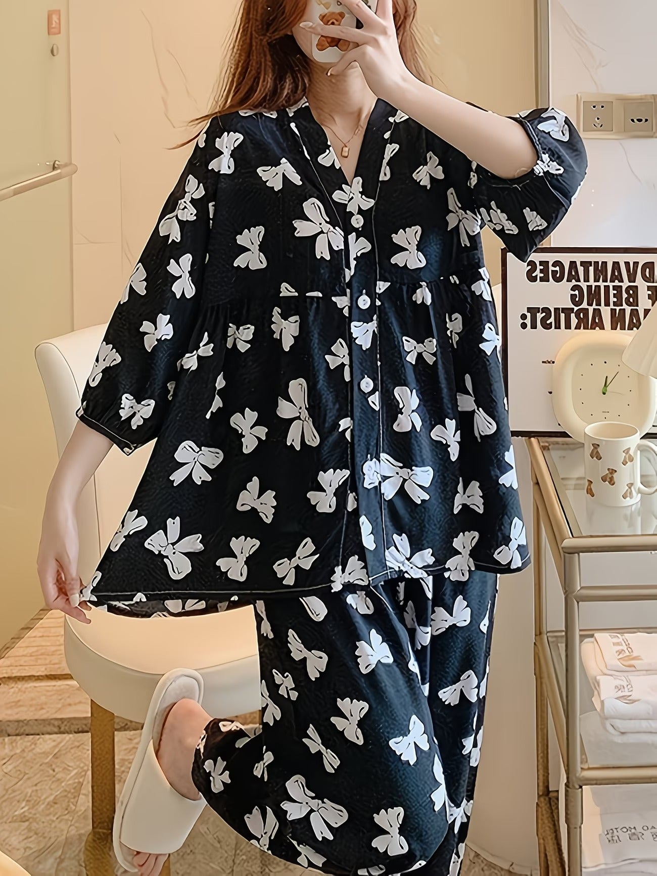 Women's Homewear Set Top with Pent - NS006