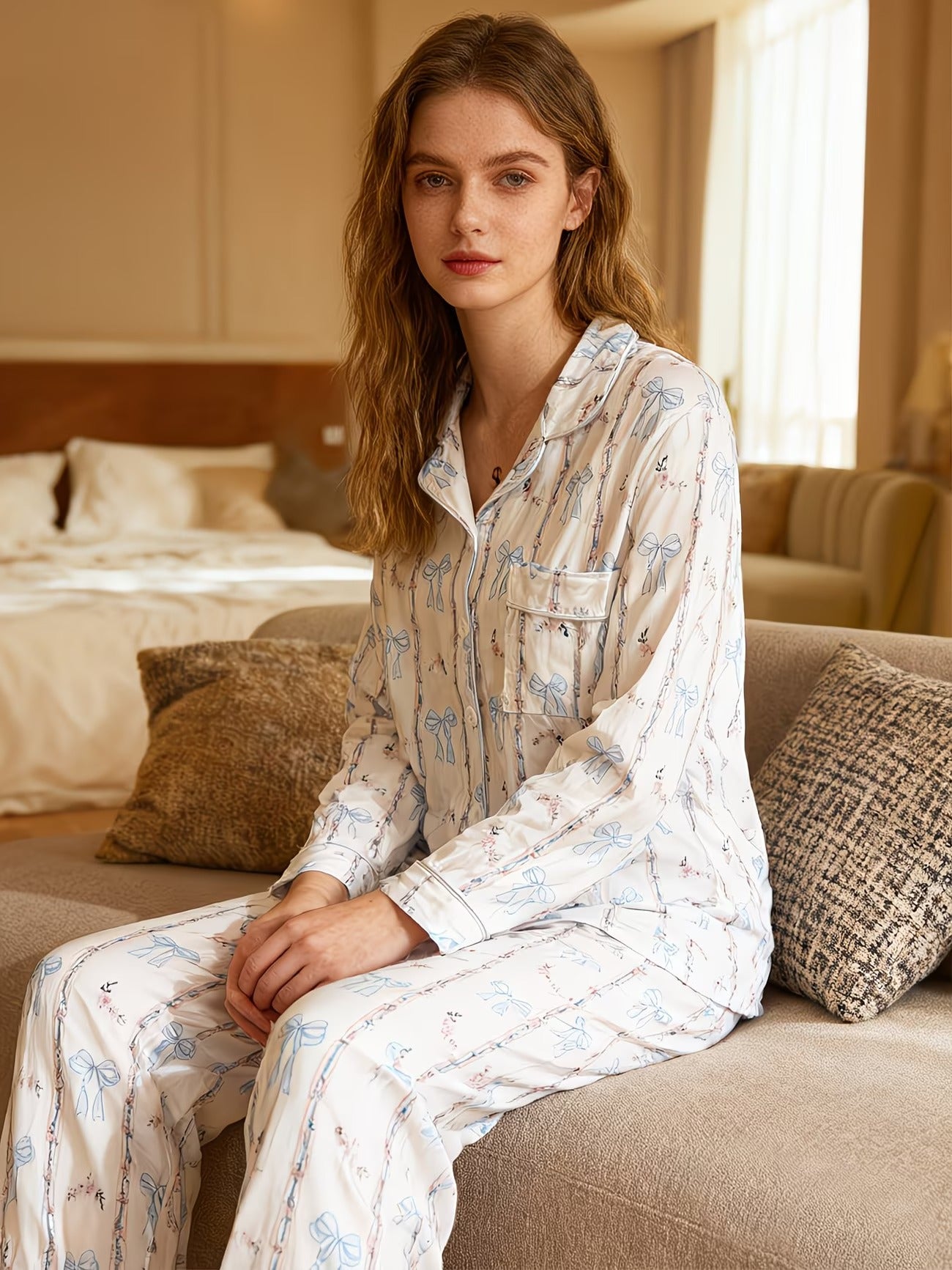 Women's Homewear Set Top with Pent - NS030