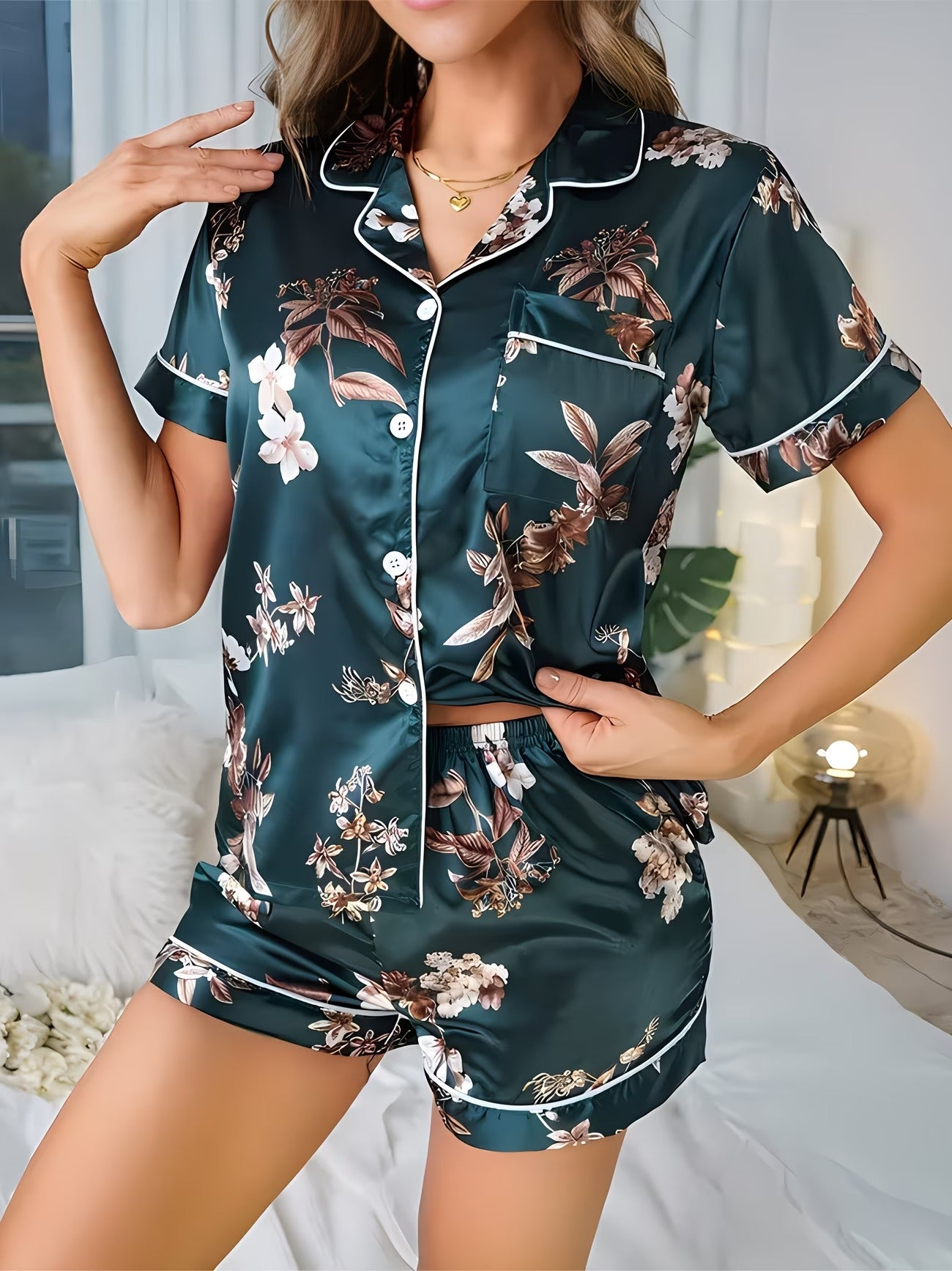Women's Homewear Set Top with Shorts - NW01
