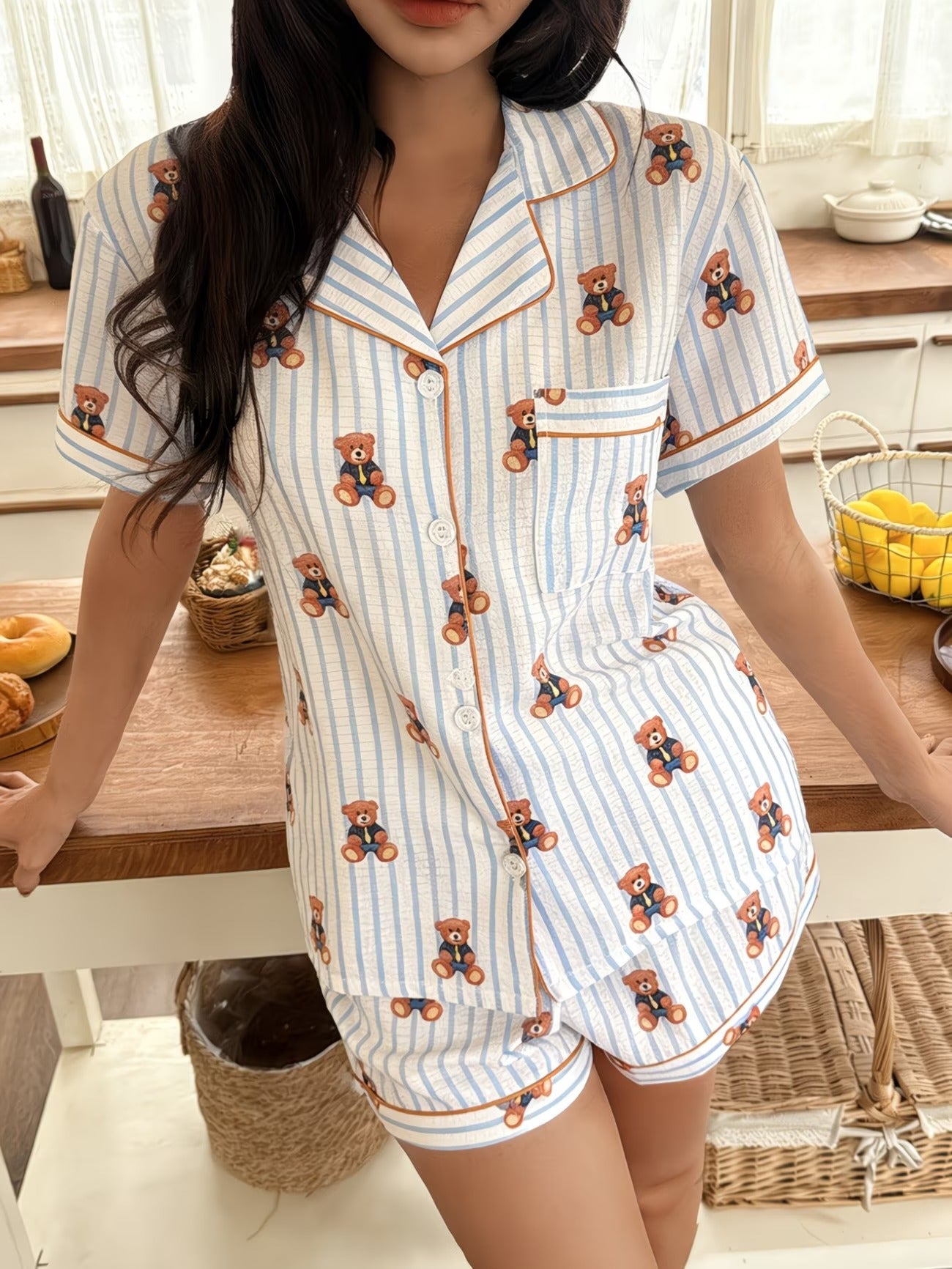 Women's Homewear Set Top with Shorts - NW38