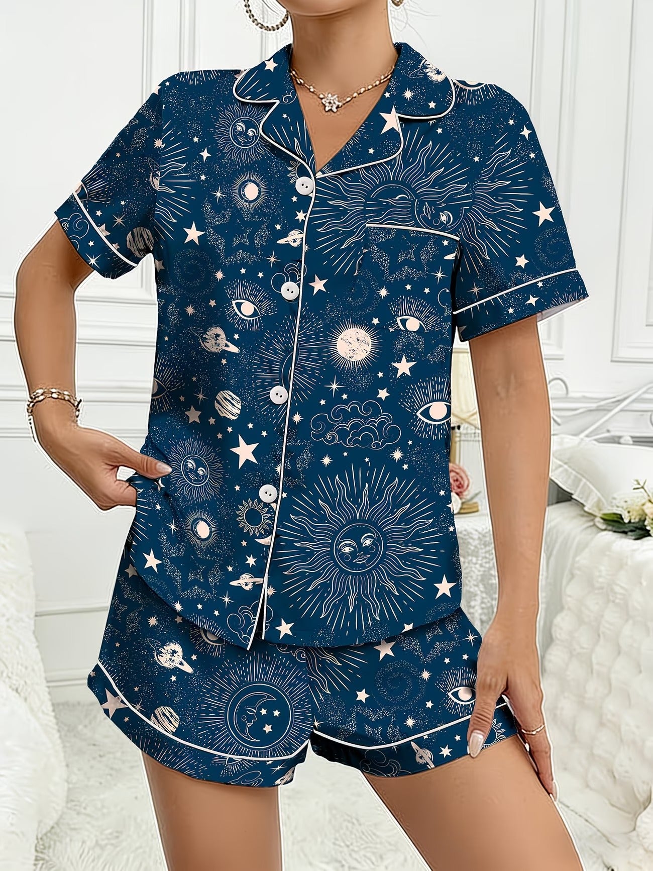 Women's Homewear Set Top with Shorts - NW41