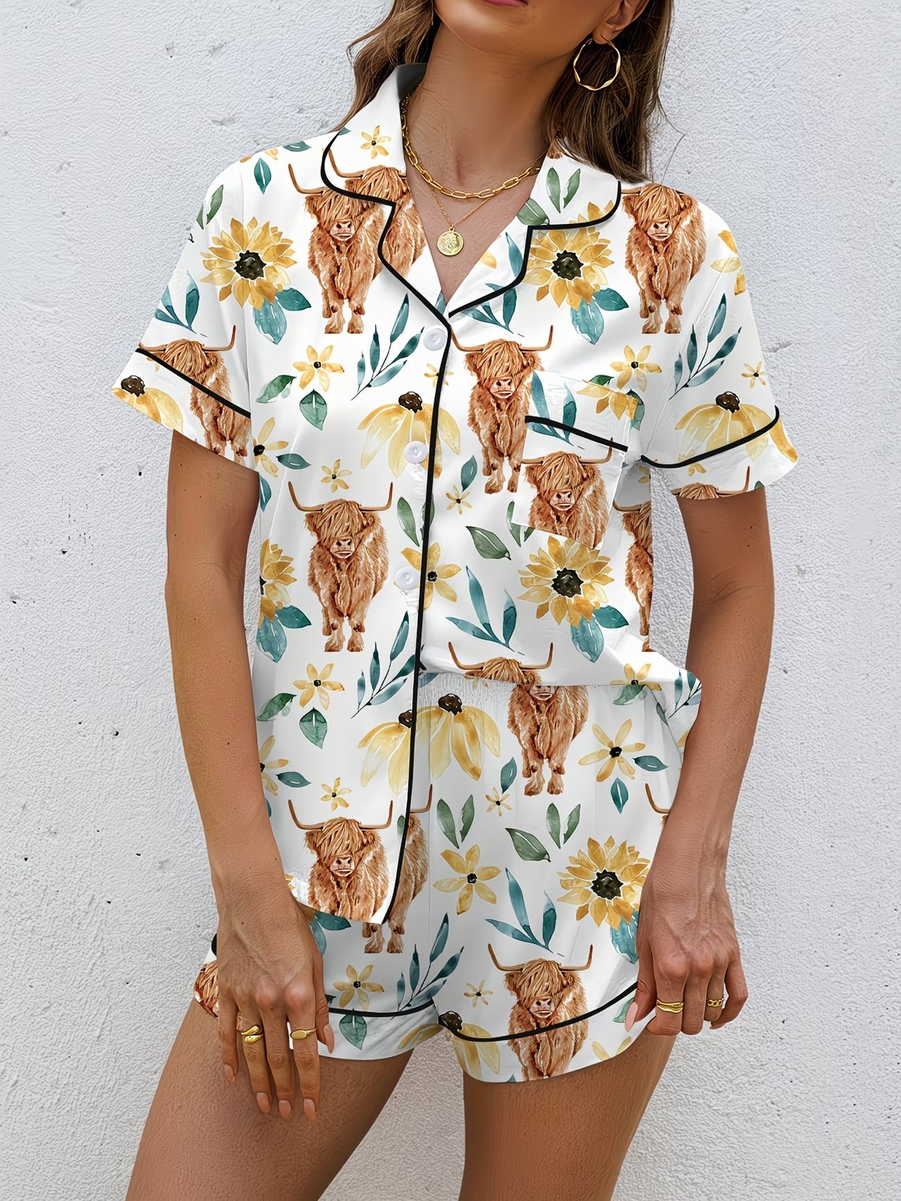 Women's Homewear Set Top with Shorts - NW02