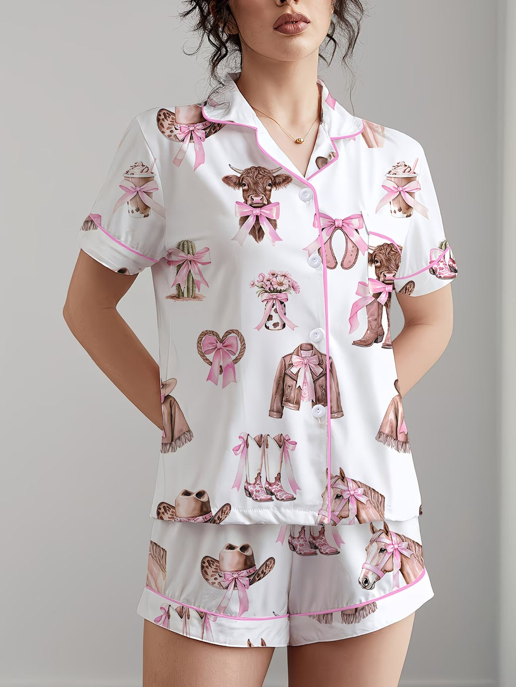 Women's Homewear Set Top with Shorts - NW30