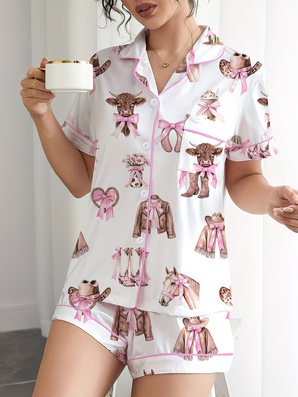 Women's Homewear Set Top with Shorts - NW30